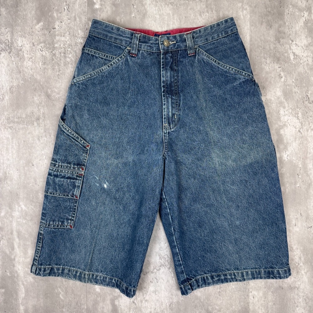 Vintage Sideout Cargo Jean Shorts Mens 29 Jorts Denim Baggy Surf Skate Gorp Y2K